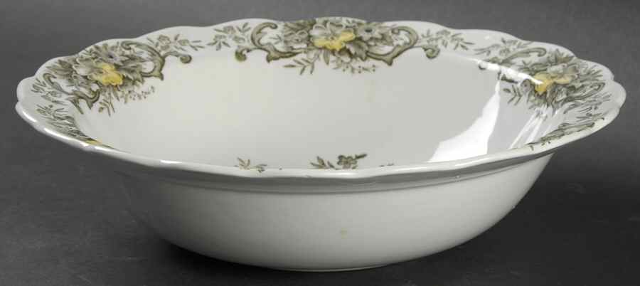Old English Bouquet Green Multicolor 9" Round Vegetable Bowl by Ridgway (Ridgways)-1