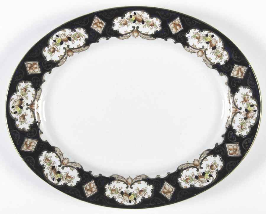 Heirloom (Crown China Stamp, Smooth) 13" Oval Serving Platter by Royal Albert-1