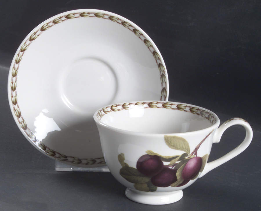 Hooker's Fruit (Fine China, Not Made in England) Footed Cup & Saucer Set by Rosina-Queens-1