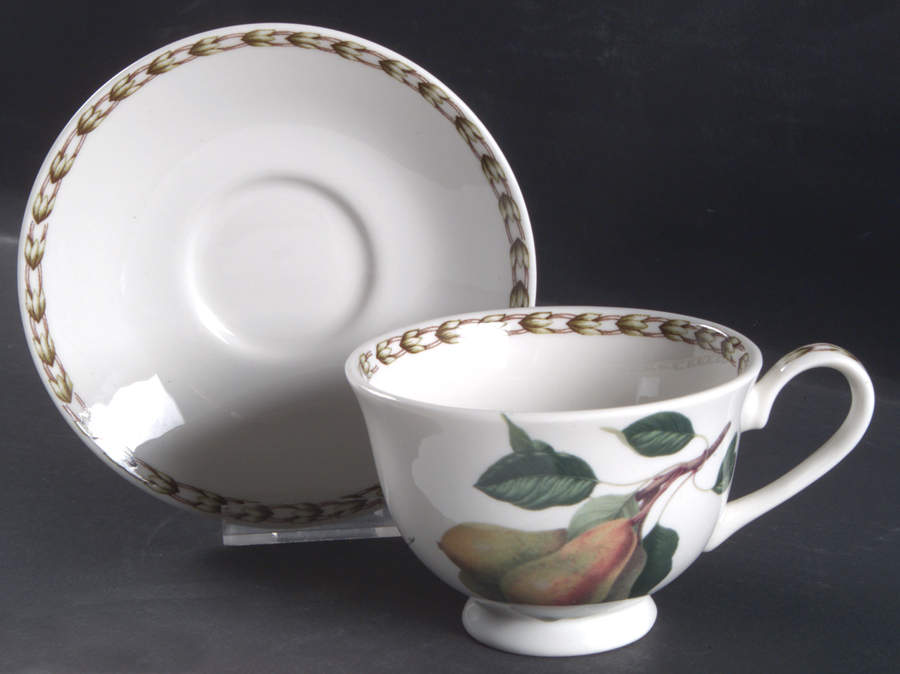 Hooker's Fruit (Fine China, Not Made in England) Footed Cup & Saucer Set by Rosina-Queens-1