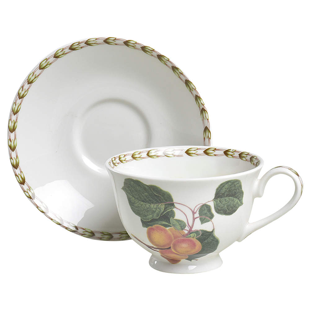Hooker's Fruit (Fine China, Not Made in England) Footed Cup & Saucer Set by Rosina-Queens-1