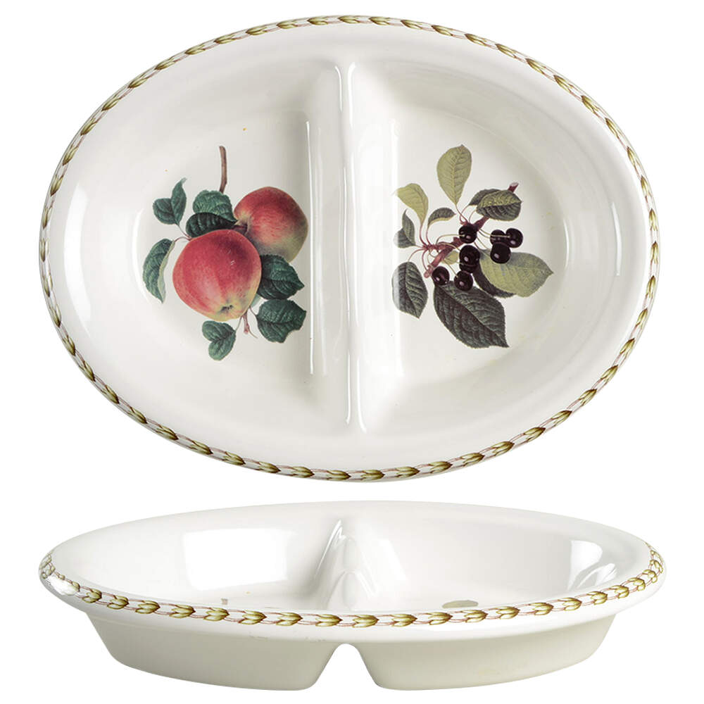 Hooker's Fruit (Fine China, Not Made in England) Oval Divided Vegetable Bowl by Rosina-Queens-1