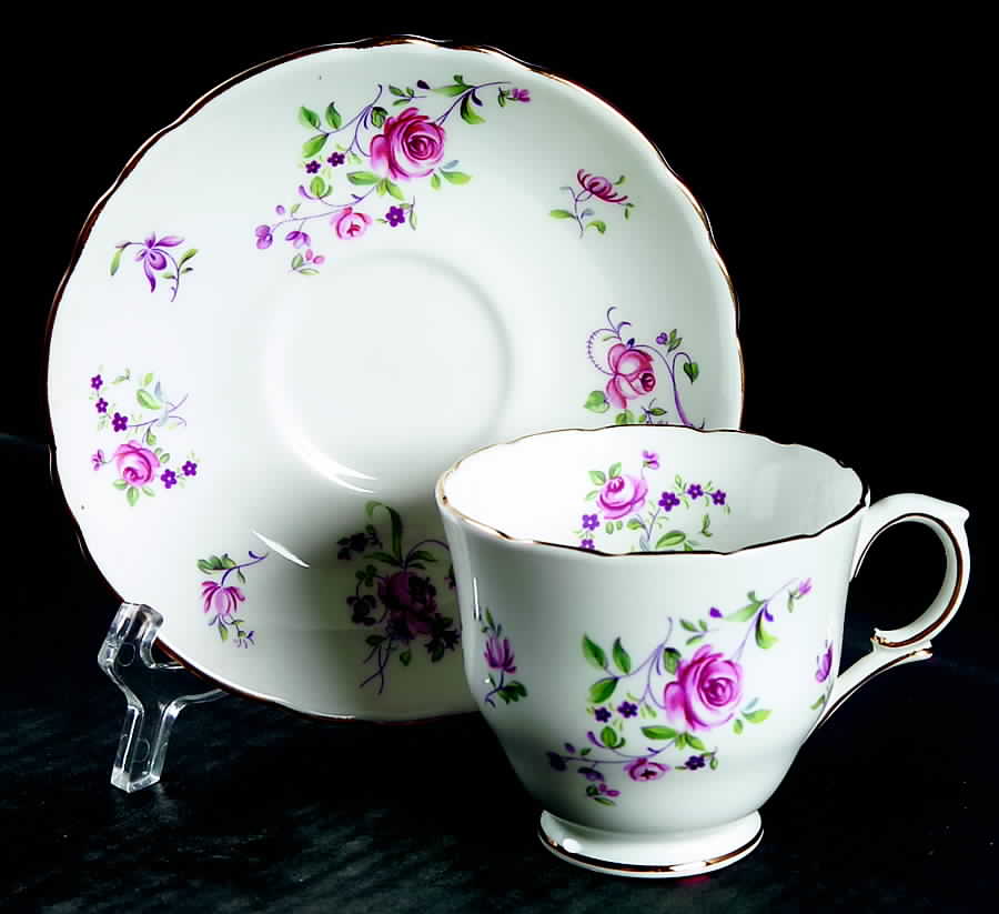ROV7 (SCALLOPED) Footed Cup & Saucer Set by Royal Victoria-1