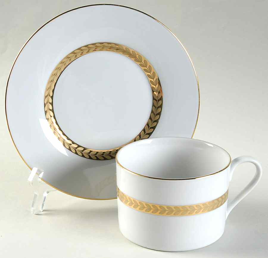 Imperial Gold Flat Cup & Saucer Set by Retroneu-1