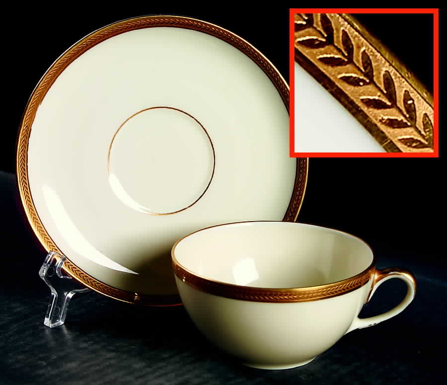 9016 Flat Cup & Saucer Set by Royal Ivory (Czech, Germany)-1