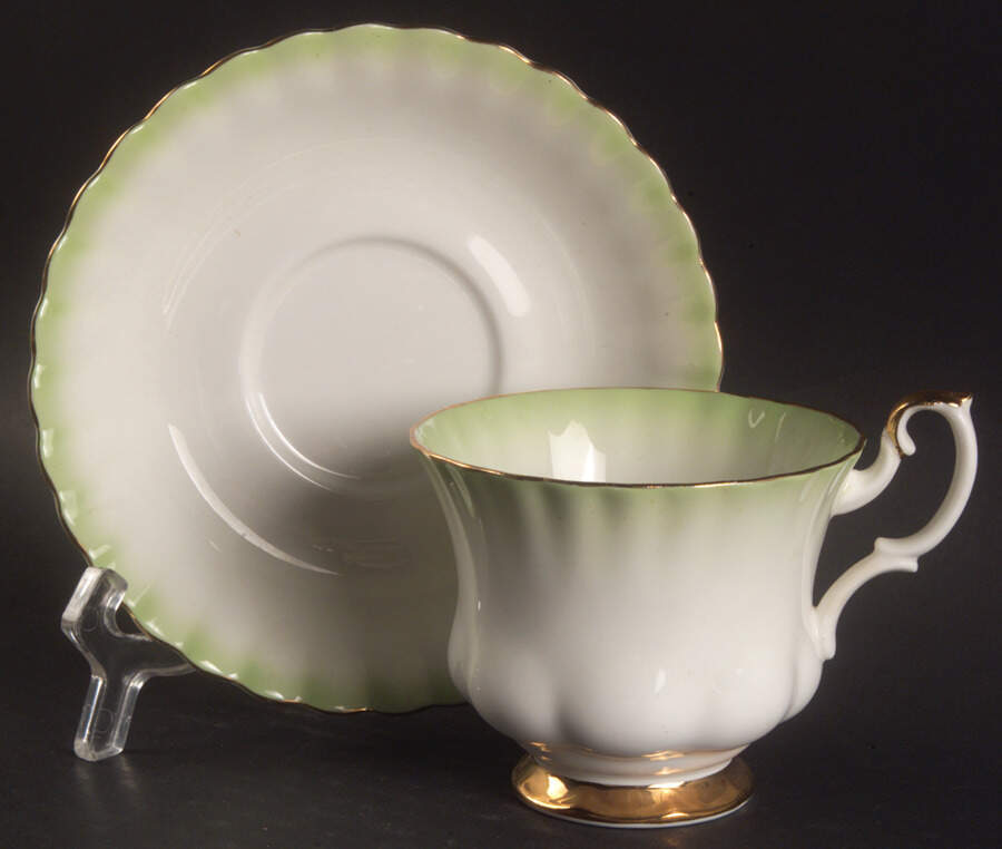 Rainbow Green Footed Cup & Saucer Set by Royal Albert-1