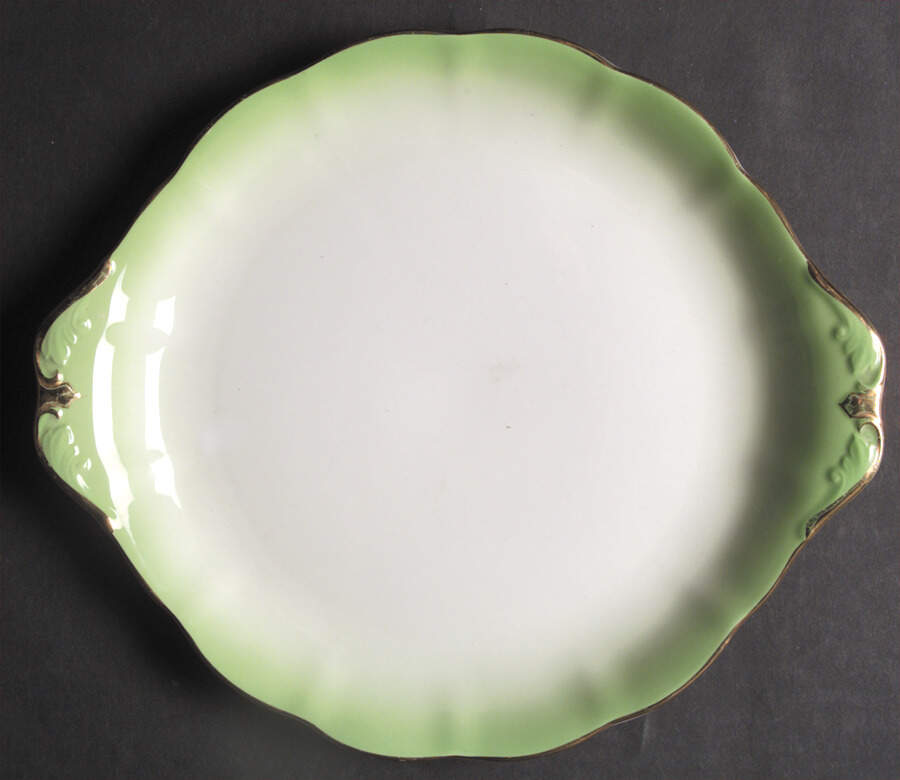 Rainbow Green Handled Cake Plate by Royal Albert-1