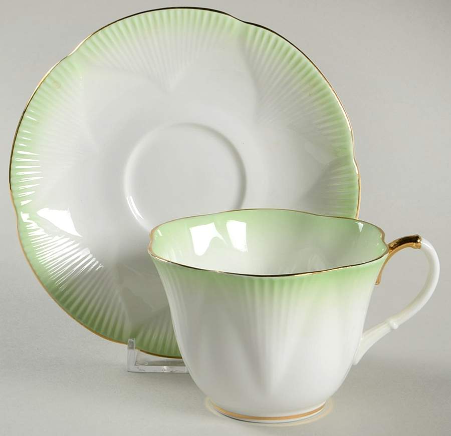 Rainbow Green Footed Cup & Saucer Set by Royal Albert-1