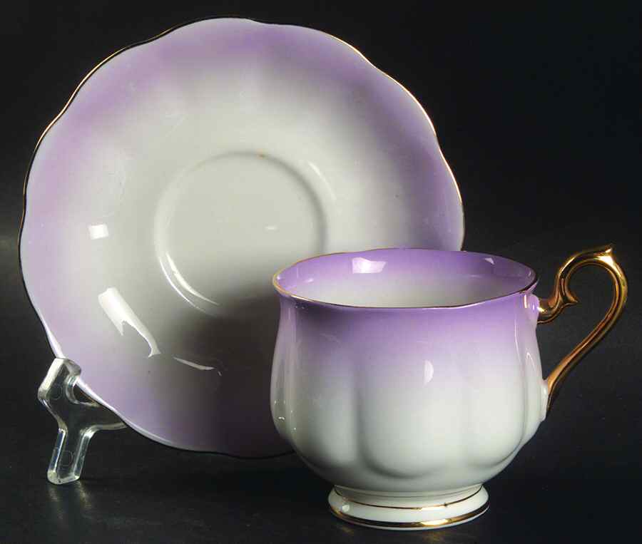 Rainbow Lavender Footed Cup & Saucer Set by Royal Albert-1