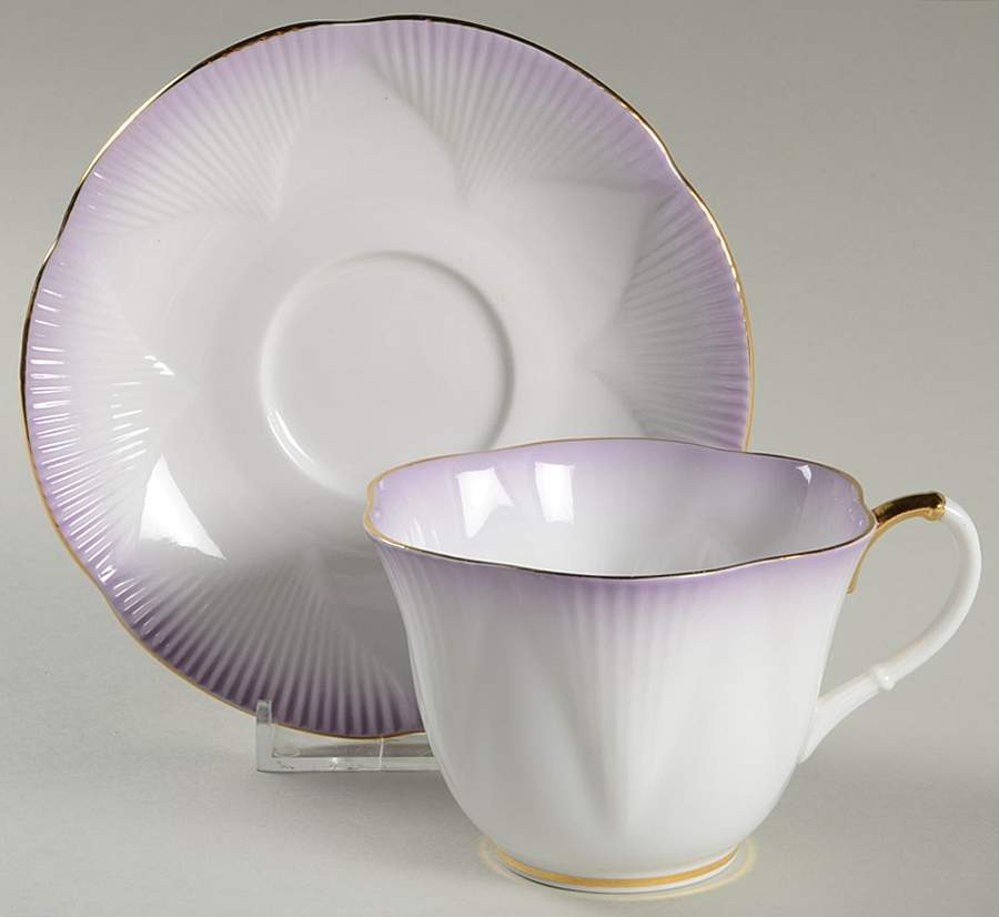 Rainbow Lavender Footed Cup & Saucer Set by Royal Albert-1