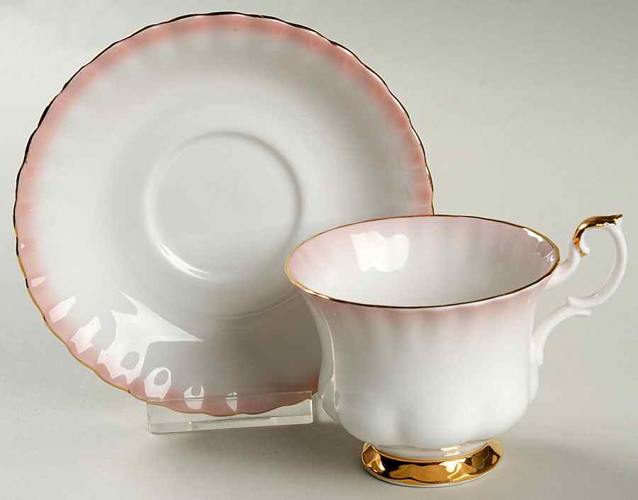 Rainbow Pink Footed Cup & Saucer Set by Royal Albert-1