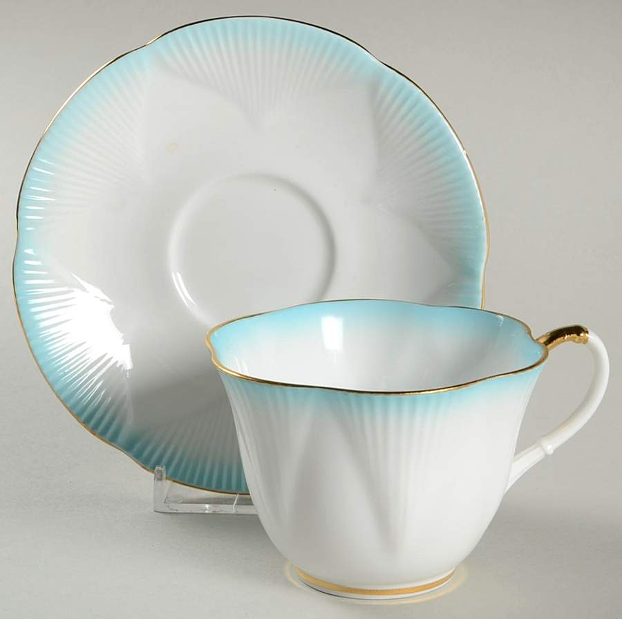 Rainbow Aqua Footed Cup & Saucer Set by Royal Albert-1