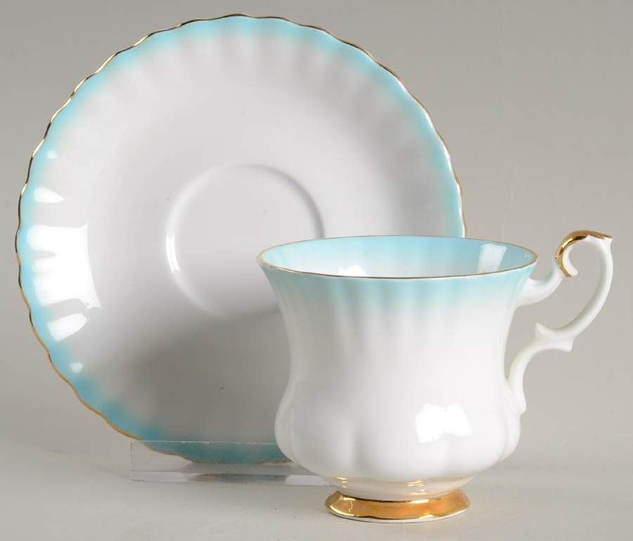 Rainbow Aqua Footed Demitasse Cup & Saucer Set by Royal Albert-1