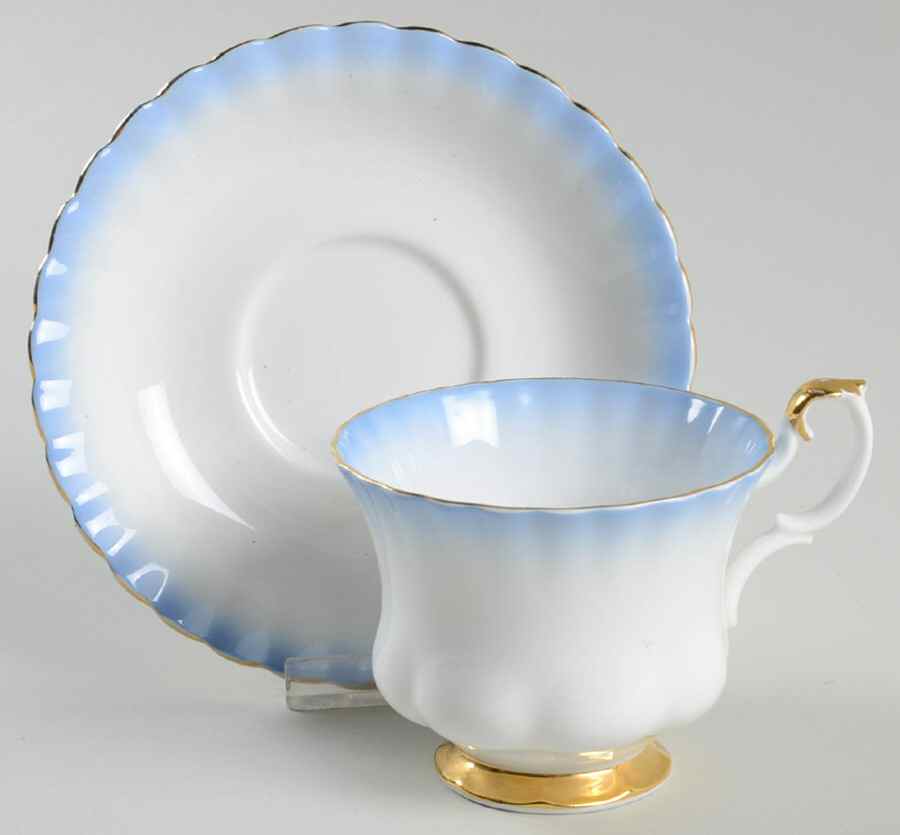 Rainbow Blue Footed Cup & Saucer Set by Royal Albert-1