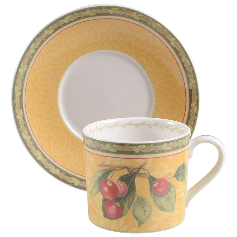 Vintage Orchard Flat Cup & Saucer Set by Royal Doulton-1