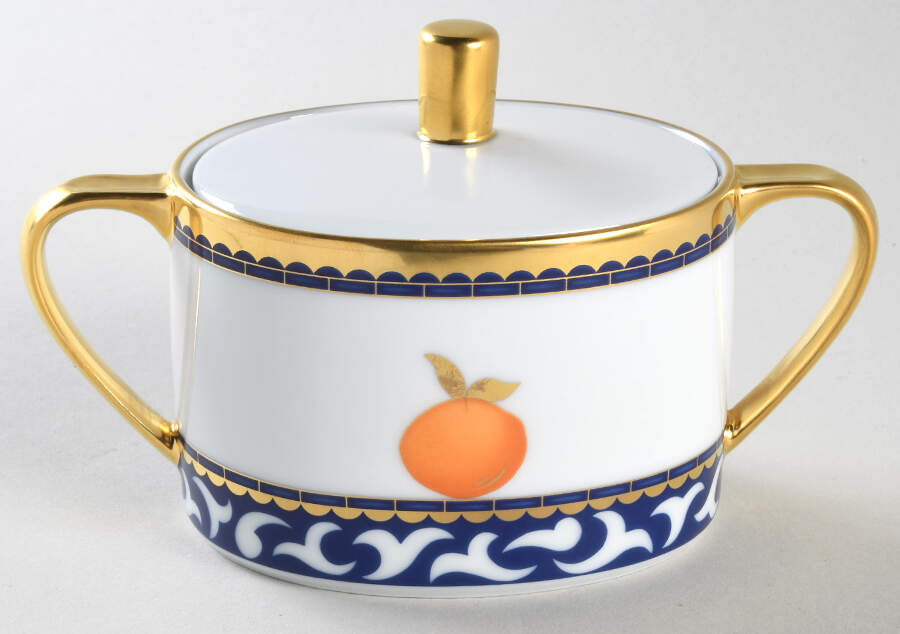 Frutta Alla Finestra Blue Sugar Bowl & Lid by Rosenthal - Continental-1