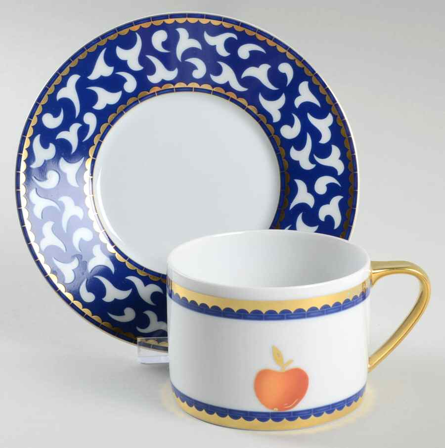 Frutta Alla Finestra Blue Flat Cup & Saucer Set by Rosenthal - Continental-1