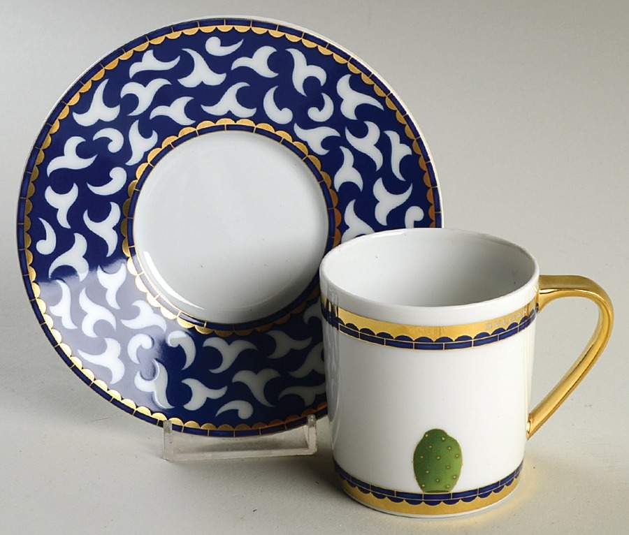 Frutta Alla Finestra Blue Flat Cup & Saucer Set by Rosenthal - Continental-1