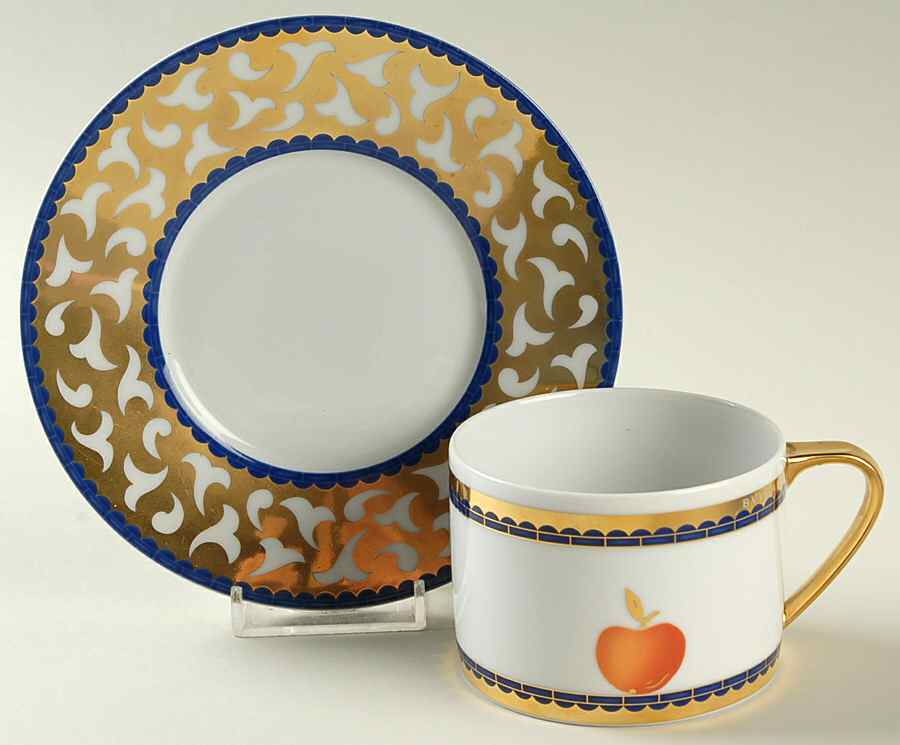 Frutta Alla Finestra Gold Flat Cup & Saucer Set by Rosenthal - Continental-1