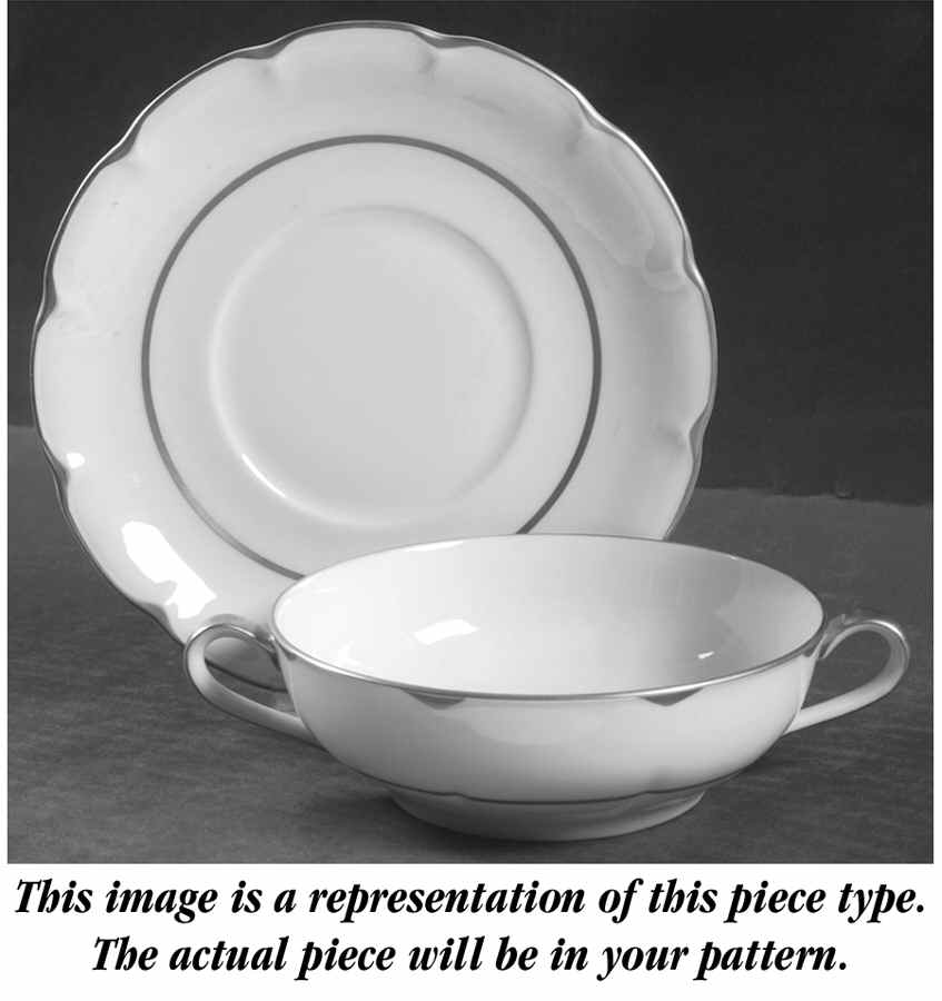 Varenne (France) Flat Cream Soup Bowl & Saucer Set by Haviland-1
