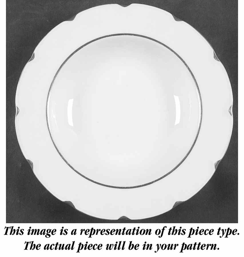 Leeds White Rim Soup Bowl by Haviland-1