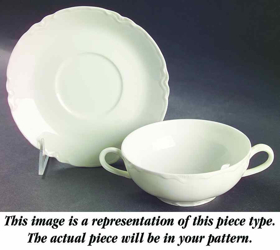 Norma Flat Cream Soup Bowl & Saucer Set by Haviland-1
