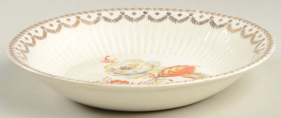 Mayfair (Blue and Green Flower) Coupe Soup Bowl by Royal (USA)-1
