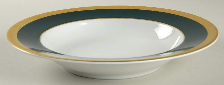 Royal Collection Emerald Green Rim Soup Bowl by Royal Porcelain-1