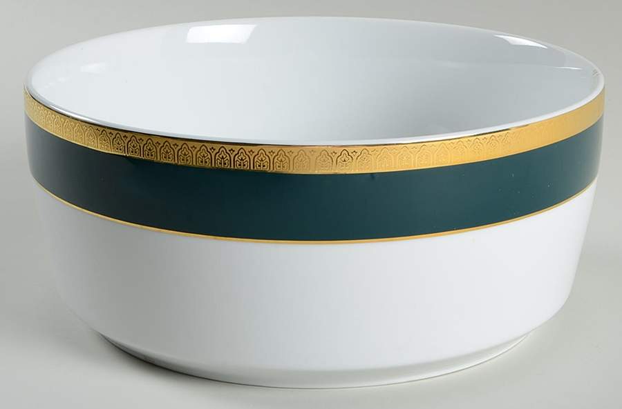 Royal Collection Emerald Green 9" Round Vegetable Bowl by Royal Porcelain-1