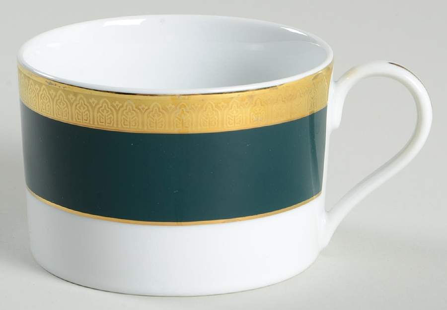 Royal Collection Emerald Green Flat Cup by Royal Porcelain-1