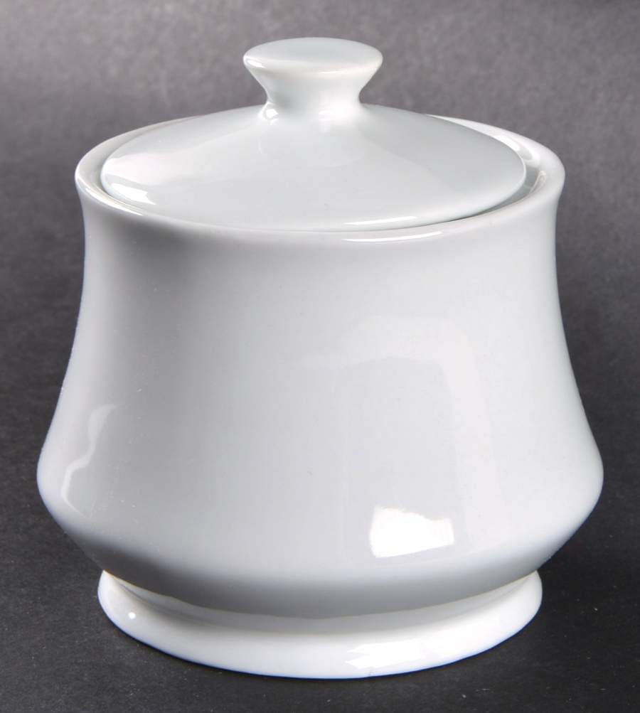 Whiteware (Round) Sugar Bowl & Lid by Royal Limited-1