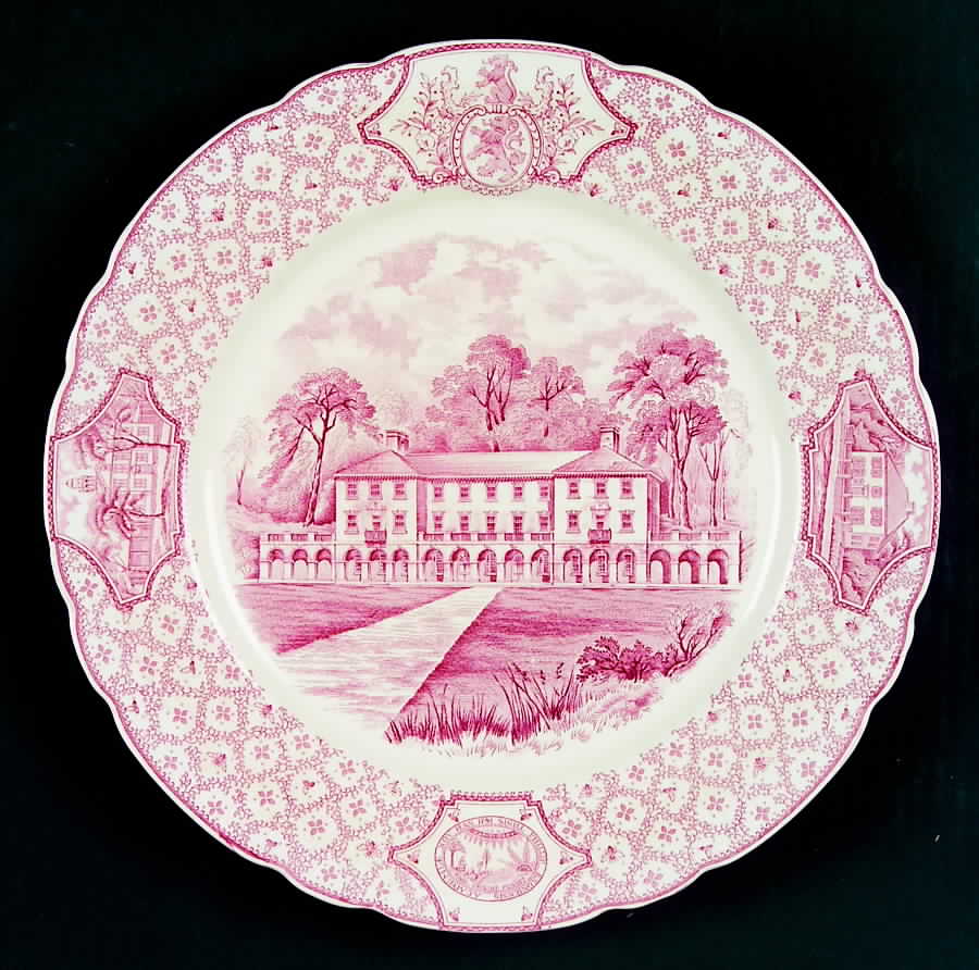 Philips Exeter Academy Maroon Dinner Plate by Royal Cauldon-1