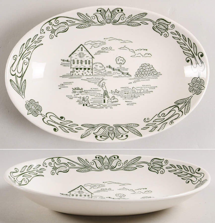 Wayne County 10" Oval Vegetable Bowl by Royal (USA)-1