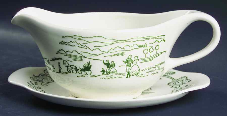 Wayne County Gravy Boat & Underplate by Royal (USA)-1