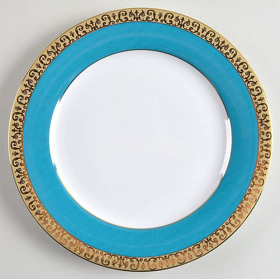 Gold Buffet Teal Green Salad Plate by Royal Gallery-1