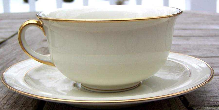 230 Footed Cup & Saucer Set by Royal Ivory (Czech, Germany)-1