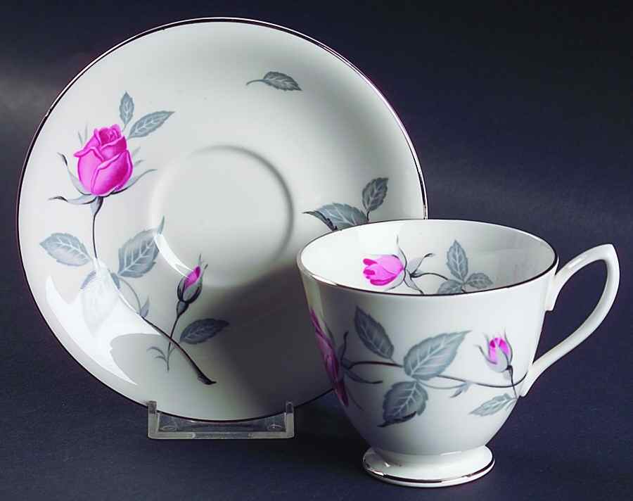 Trent Rose (Smooth) Footed Cup & Saucer Set by Royal Albert-1