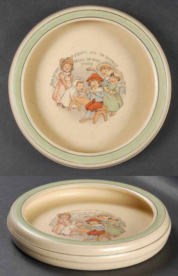 Juvenile Nursery Rhyme Large Rolled Edge Child's Plate by Roseville-1