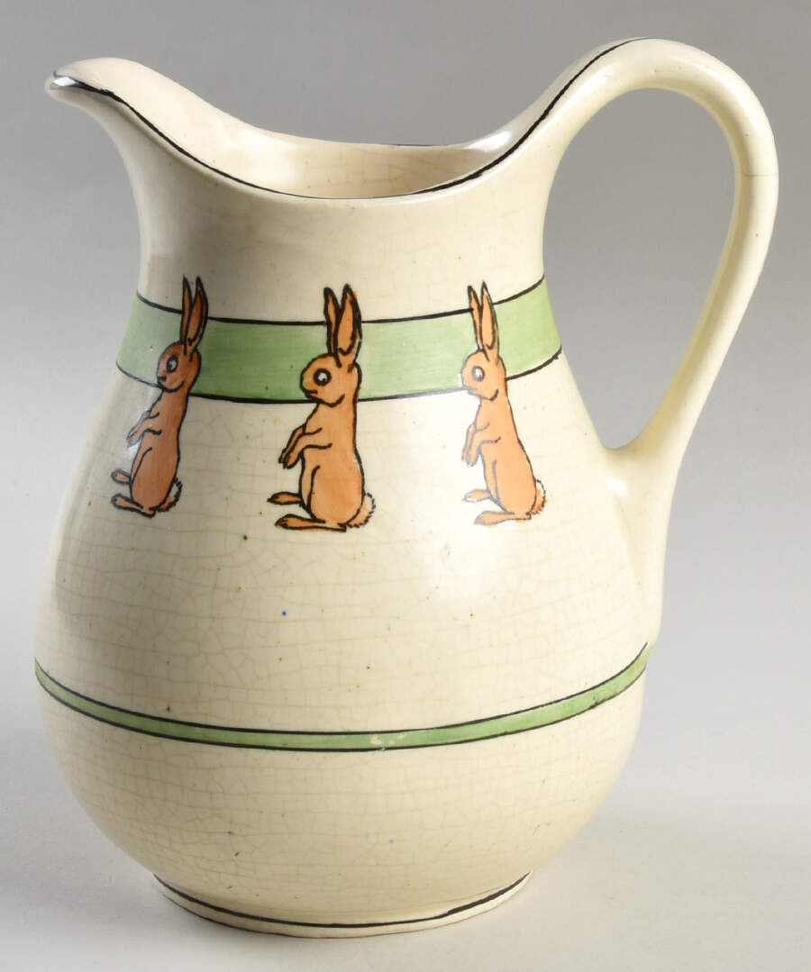 Juvenile Standing Rabbit Small Pitcher by Roseville-1