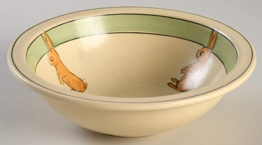 Juvenile Standing Rabbit Child's Bowl by Roseville-1