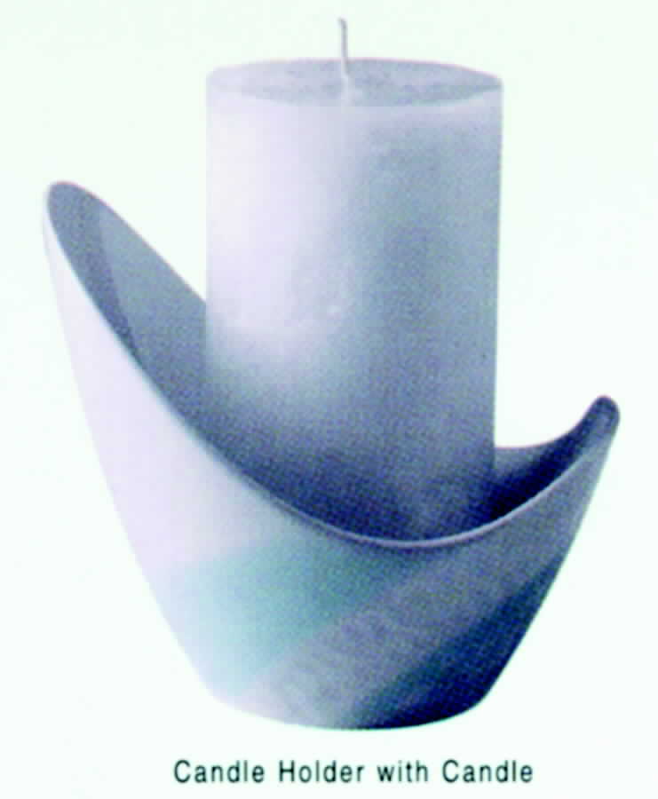 Unwind Blue Pillar Candleholder by Royal Worcester-1