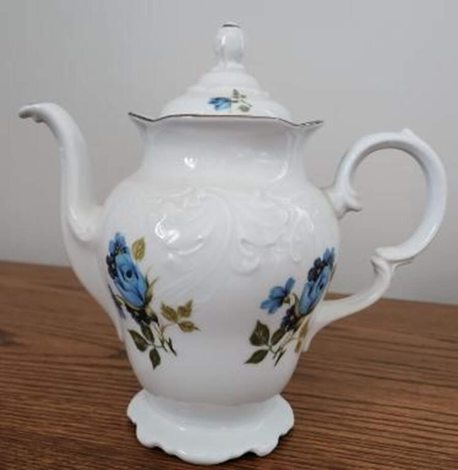 Blue Rhapsody Coffee Pot & Lid by Royal Kent (Poland)-1