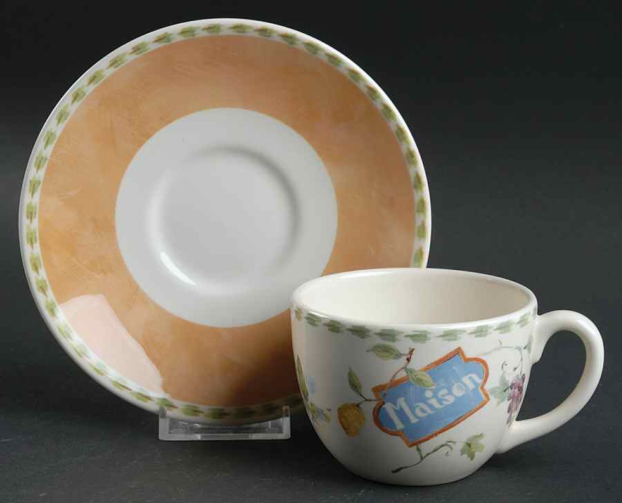 Cafe Provence Flat Cup & Saucer Set by Royal Stafford-1