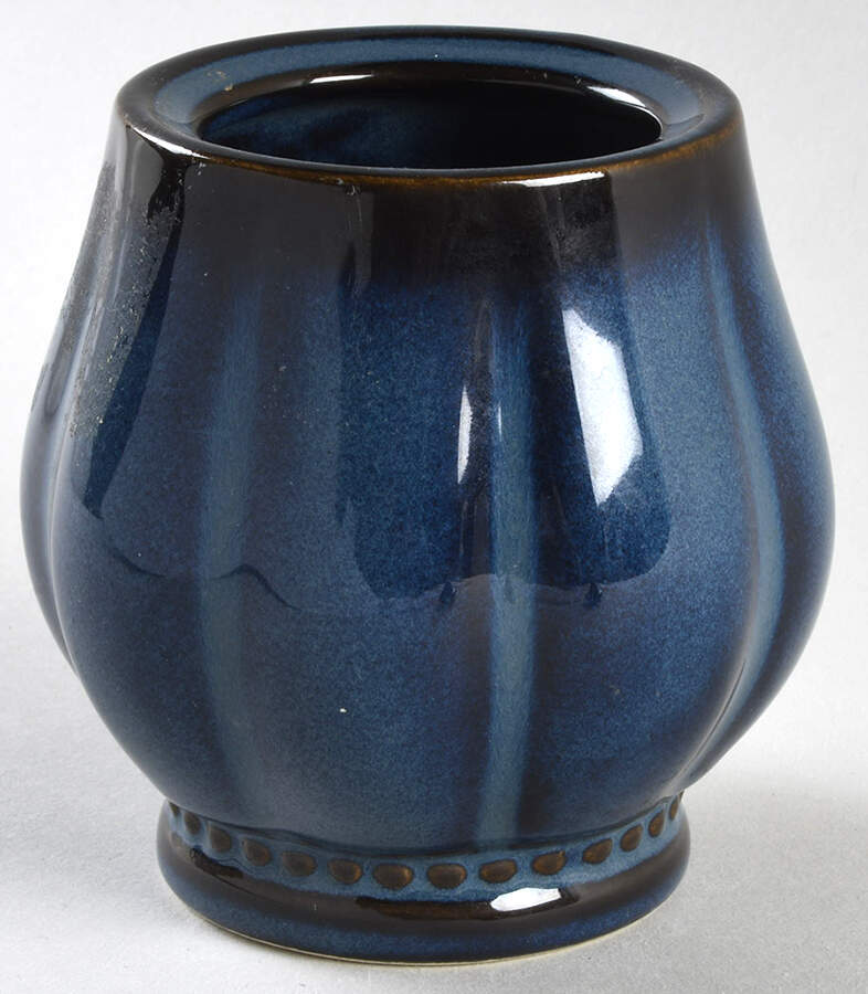 Hobnail Blue Sugar Bowl No Lid by Roscher & Co-1