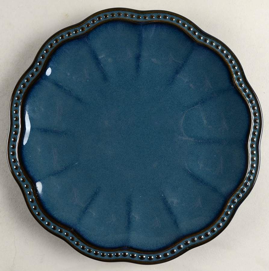 Hobnail Blue Luncheon Plate by Roscher & Co-1