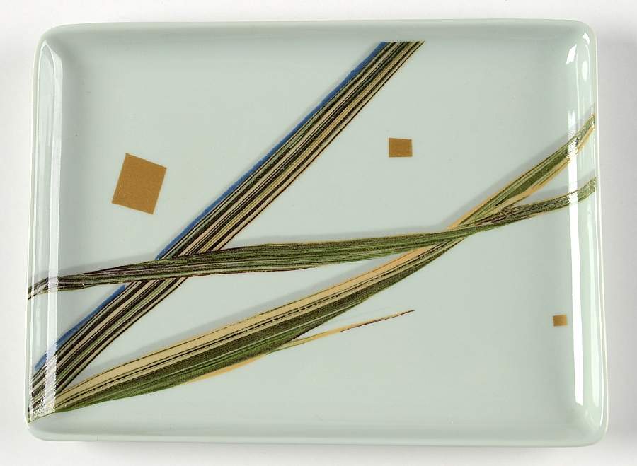 Nature Celadon Rectangular Tray by Raynaud-1