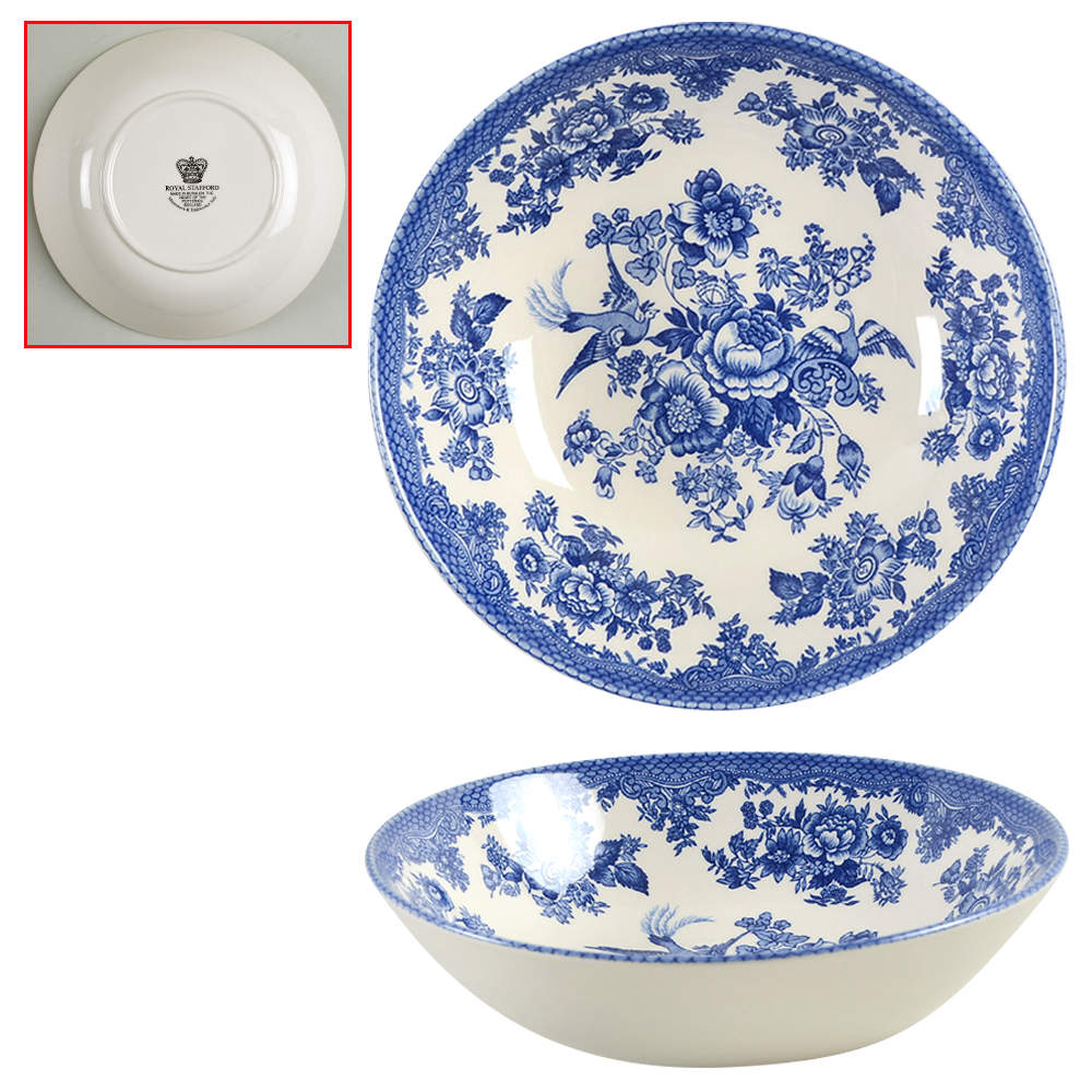 Asiatic Pheasant Dark Blue Soup/Cereal Bowl by Royal Stafford-1