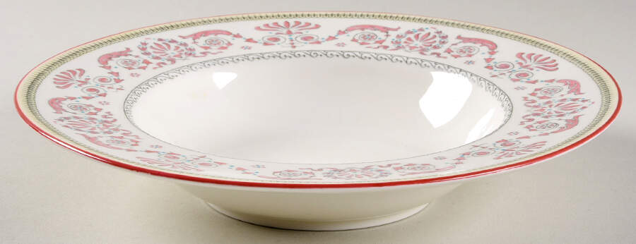 Beauchamp Pink Rim Soup Bowl by Royal Worcester-1