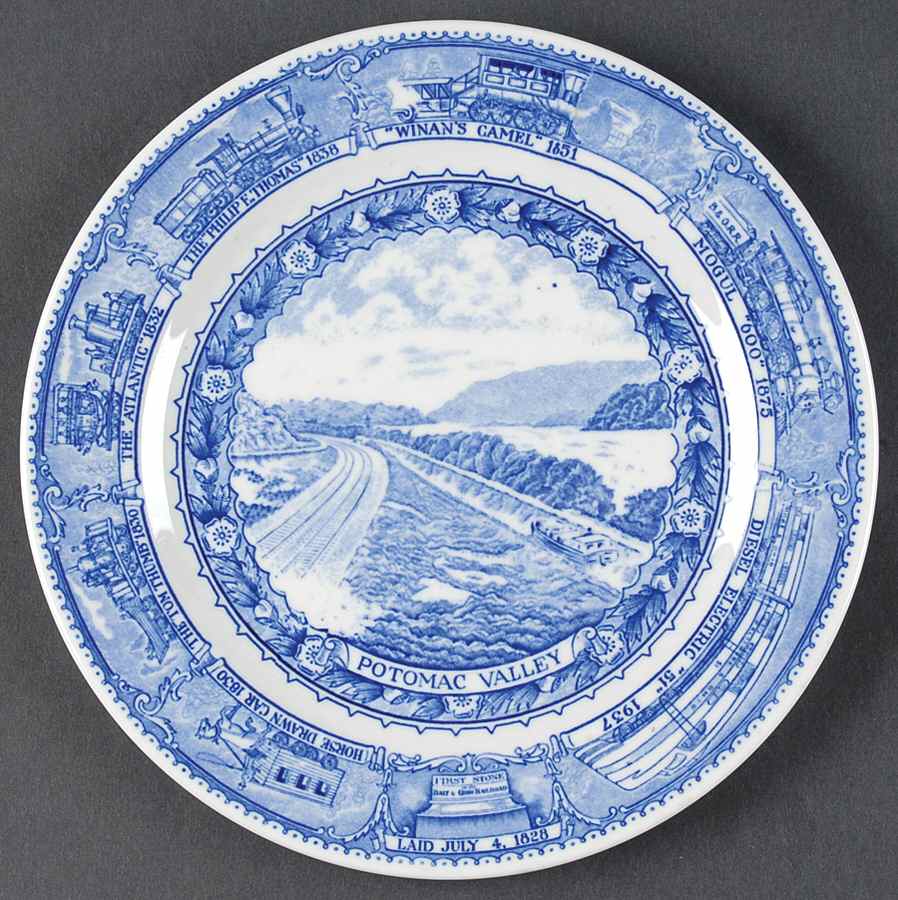 Baltimore and Ohio Railroad Blue Salad Plate by Shenango-1