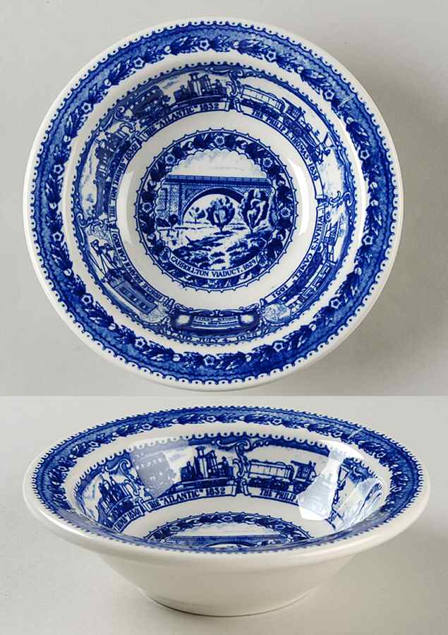 Baltimore and Ohio Railroad Blue Rim Fruit/Dessert (Sauce) Bowl by Shenango-1
